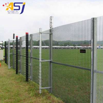 High voltage 358 galvanized high security fences with barbed wire